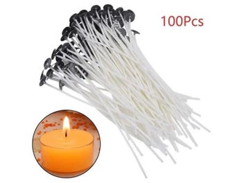 Listing 6 of 9 for 100pcs Candle Wick Cotton Cores Smokeless DIY Party Candle Making Pre-waxed