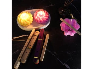 Listing 5 of 9 for 20pcs Wooden Candle Wick Holders Scented Candle Maker DIY Candle Wick Centering