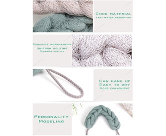 Listing 3 of 5 for 4 Packs Long Stretch Back Sponge with Rope Handles Back Scrubber Bath Shower