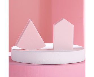 Listing 5 of 5 for Fan-shaped Wet Dry Use Facial Blender Makeup Powder Puffs Beauty egg Sponge