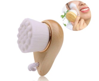 Listing 2 of 5 for Facial Bamboo Wood Handle Cleansing Brush. Extra-Soft Fiber Facial Brush. Whi
