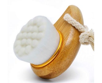 Listing 3 of 5 for Facial Bamboo Wood Handle Cleansing Brush. Extra-Soft Fiber Facial Brush. Whi