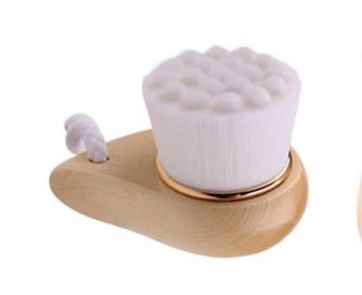 Listing 4 of 5 for Facial Bamboo Wood Handle Cleansing Brush. Extra-Soft Fiber Facial Brush. Whi