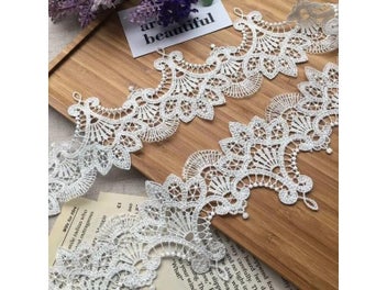 Listing 5 of 7 for 8.5CM Wide Luxury White Water Soluble Lace Exquisite Embroidered Ribbons Collar