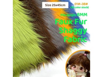 Listing 3 of 9 for 25x45cm 8cm Pile Faux Fur Fabric For Patchwork Sewing Material Doll Toy Beard