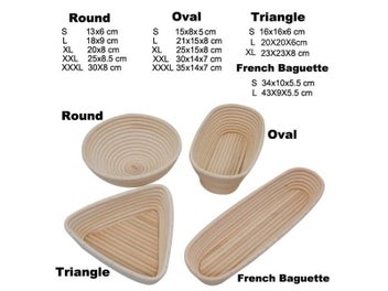 Listing 4 of 9 for UPORS Rattan Bread Proofing Basket Natural Oval Rattan Wicker Dough