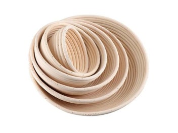 Listing 6 of 9 for UPORS Rattan Bread Proofing Basket Natural Oval Rattan Wicker Dough