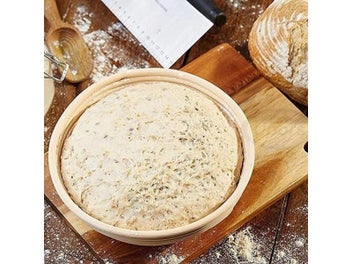 Listing 7 of 9 for UPORS Rattan Bread Proofing Basket Natural Oval Rattan Wicker Dough