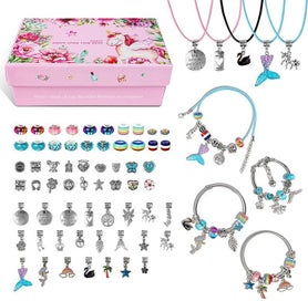 Listing 2 of 9 for Charm Bracelet Making Kit DIY Jewellery Beads Unicorn Mermaid Necklace
