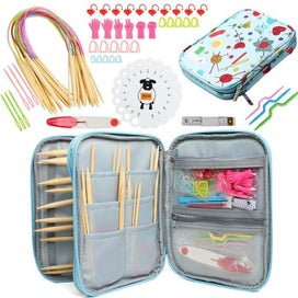 Listing 1 of 16 for Knitting Needles Storage Bag Crochet Supplies with Case