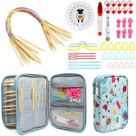 Listing 14 of 16 for Knitting Needles Storage Bag Crochet Supplies with Case