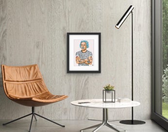 Listing 3 of 20 for Inked Einstein | Pop Art Portrait Painting | Framed Print 1/20