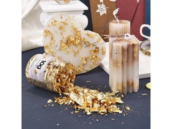Listing 3 of 9 for Imitation Gold Sliver Copper Foil Sequins Glitter Craft Leaf Flake Sheet Shiny