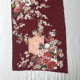 Listing 3 of 14 for Vintage Silk Japanese Floral Fabric Piece