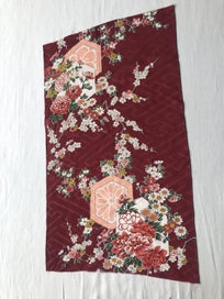 Listing 4 of 14 for Vintage Silk Japanese Floral Fabric Piece
