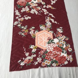 Listing 7 of 14 for Vintage Silk Japanese Floral Fabric Piece