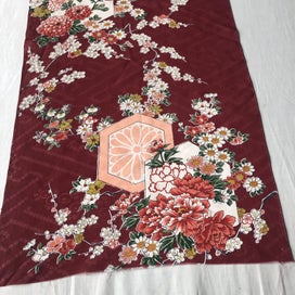 Listing 9 of 14 for Vintage Silk Japanese Floral Fabric Piece