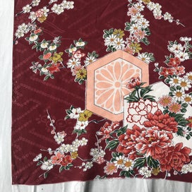 Listing 12 of 14 for Vintage Silk Japanese Floral Fabric Piece