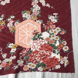 Listing 14 of 14 for Vintage Silk Japanese Floral Fabric Piece