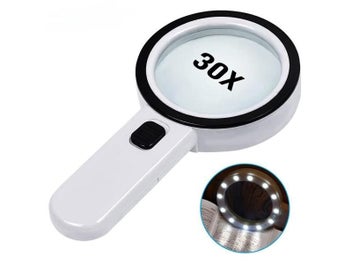 Listing 3 of 10 for 30X Handheld Magnifier 12 LED Illuminated Magnifying Glass With Light For