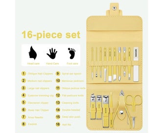 Listing 3 of 5 for 16 pcs Nail KitL¬ Nail Clippers, Foot Spa, Foot Scrubber, Pedicure Kit, Foot B