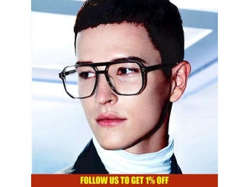 Listing 5 of 10 for Vintage Oversized Eyeglasses Frame Women Men Clear Shades Anti Blue Light Big