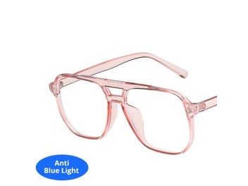 Listing 7 of 10 for Vintage Oversized Eyeglasses Frame Women Men Clear Shades Anti Blue Light Big