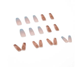 Listing 4 of 6 for 24Pcs Coffin Fake Nails, Gradient Glossy False Nails, Blooming Ombre Press on