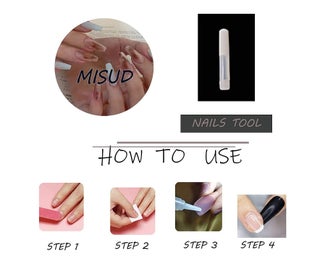 Listing 6 of 6 for 24Pcs Coffin Fake Nails, Gradient Glossy False Nails, Blooming Ombre Press on