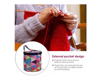 Listing 5 of 9 for Yarn Storage Bag Round Knitting Wool Yarn Bags Organizer Crochet Sewing Needles