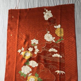 Listing 6 of 13 for Vintage Japanese Decorative Silk Fabric Piece