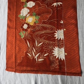 Listing 11 of 13 for Vintage Japanese Decorative Silk Fabric Piece