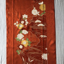 Listing 10 of 13 for Vintage Japanese Decorative Silk Fabric Piece