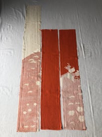 Listing 5 of 13 for Vintage Japanese Fabric Decorative Silk Fabric Pieces X3