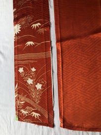Listing 8 of 13 for Vintage Japanese Fabric Decorative Silk Fabric Pieces X3