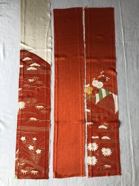 Listing 11 of 13 for Vintage Japanese Fabric Decorative Silk Fabric Pieces X3