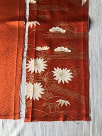 Listing 7 of 13 for Vintage Japanese Fabric Decorative Silk Fabric Pieces X3