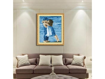 Listing 5 of 8 for Handmade Art DIY Embroidery Cross Stitch Needlework Printed Kiss Embrace Sea