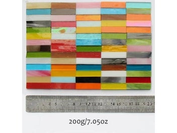 Listing 4 of 9 for 85g/3oz (Approx. 31pcs) 1*4cm Mica Mosaic Tiles 3mm DIY Mosaic Craft Stained