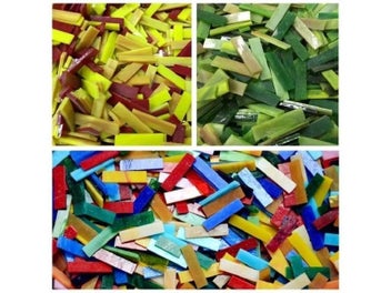 Listing 5 of 9 for 85g/3oz (Approx. 31pcs) 1*4cm Mica Mosaic Tiles 3mm DIY Mosaic Craft Stained