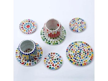 Listing 7 of 15 for 450pcs Solid Color Square Glass Mosaic Tiles Art And Craft Material Mosaic Tile