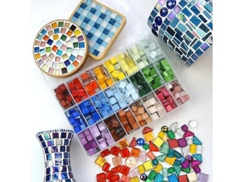 Listing 3 of 9 for 50pcs Assorted Color Mosaic Tiles Stained Glass Bulk Art Craft Supplies For DIY