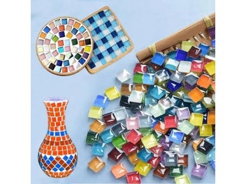 Listing 4 of 9 for 50pcs Assorted Color Mosaic Tiles Stained Glass Bulk Art Craft Supplies For DIY