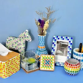 Listing 7 of 9 for 50pcs Assorted Color Mosaic Tiles Stained Glass Bulk Art Craft Supplies For DIY