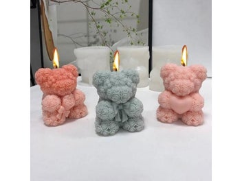 Listing 4 of 9 for 3D Bear Hug Love Silicone Candle Mold Diy Cute Bear Pet Candle Making Supplies