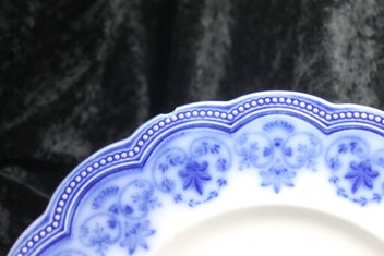 Listing 4 of 5 for Antique Flow Blue "Regent" Serving Plate - Johnson Brothers c1913