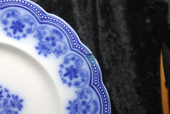 Listing 5 of 5 for Antique Flow Blue "Regent" Serving Plate - Johnson Brothers c1913