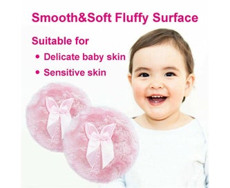 Listing 3 of 8 for 4Pcs Large Body Powder Puff Soft and Furry Puff with Ribbon Handle Beauty Mak