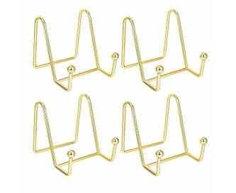 Listing 1 of 7 for 4pcs Metal Plated Square Kitchen Book Holder Stand Wire Mini Easel Photo Stan