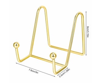 Listing 3 of 7 for 4pcs Metal Plated Square Kitchen Book Holder Stand Wire Mini Easel Photo Stan